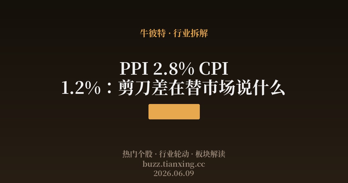 PPI 2.8% CPI 1.2%：剪刀差在替市场说什么