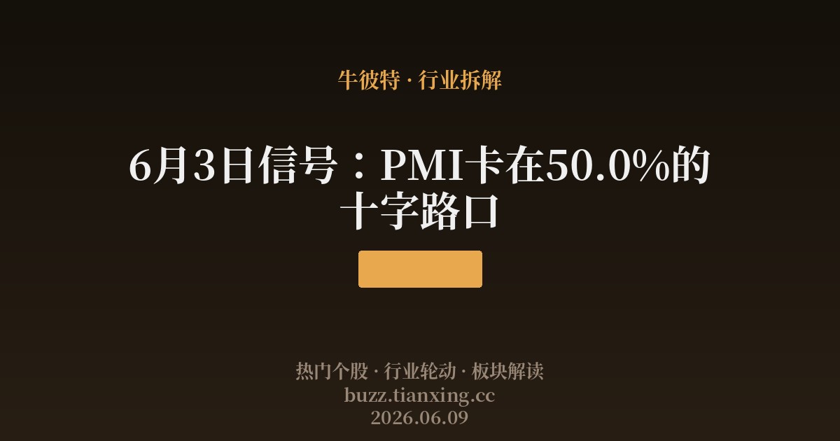 6月3日信号：PMI卡在50.0%的十字路口