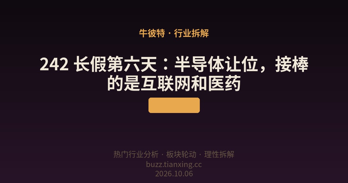 242 长假第六天：半导体让位，接棒的是互联网和医药