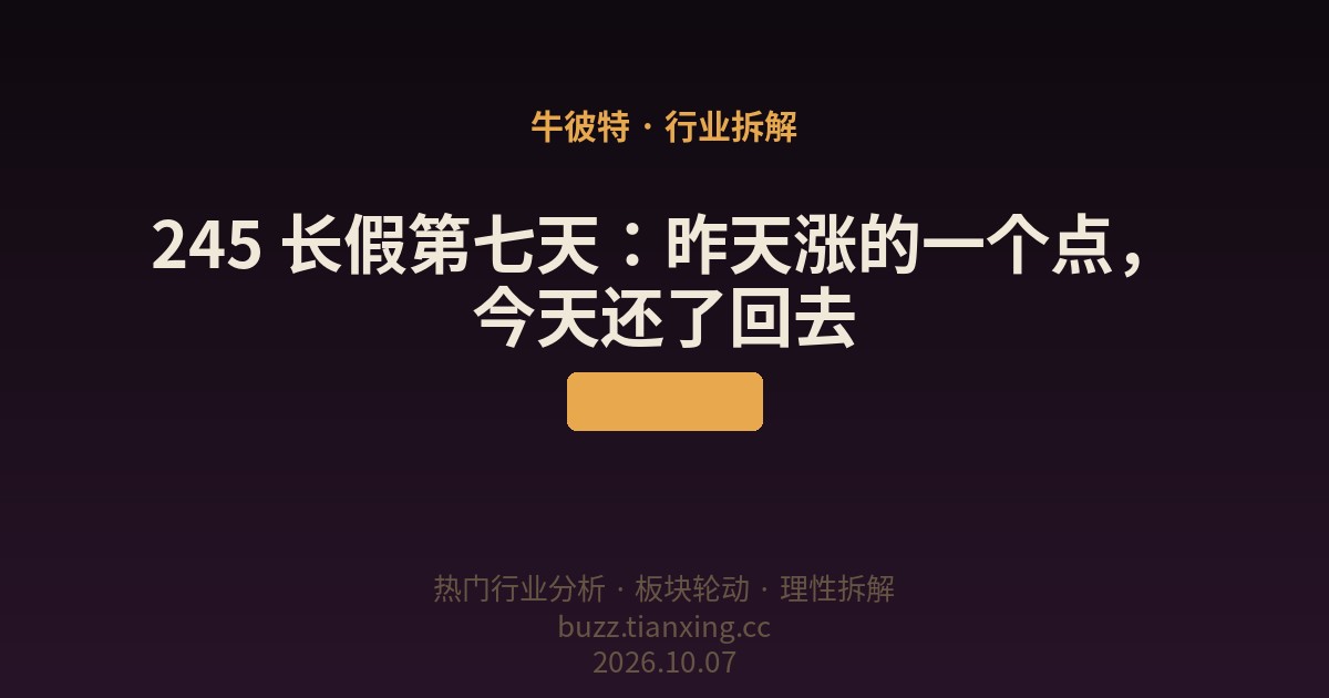 245 长假第七天：昨天涨的一个点，今天还了回去