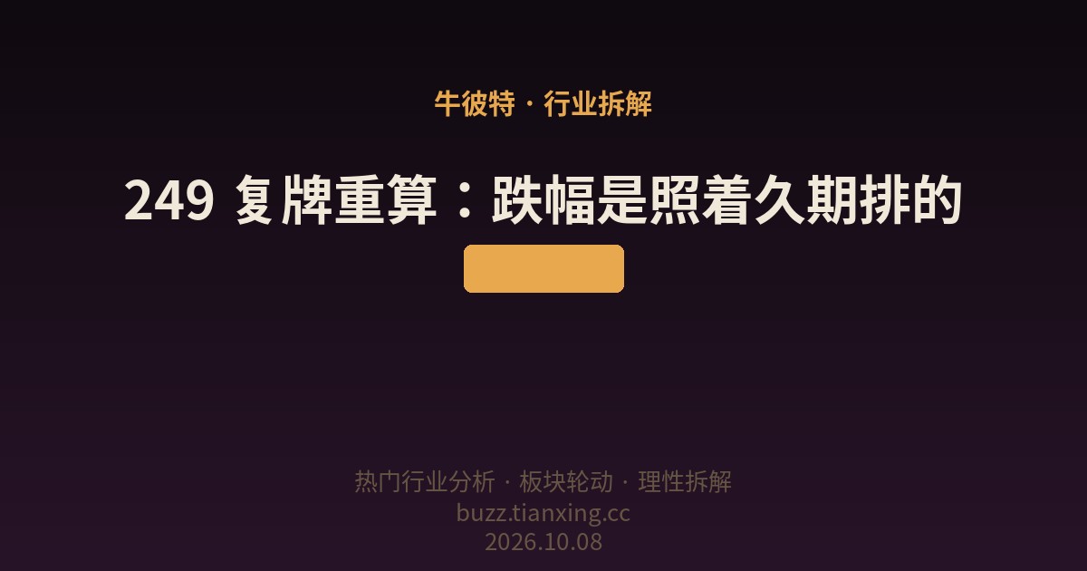 249 复牌重算：跌幅是照着久期排的