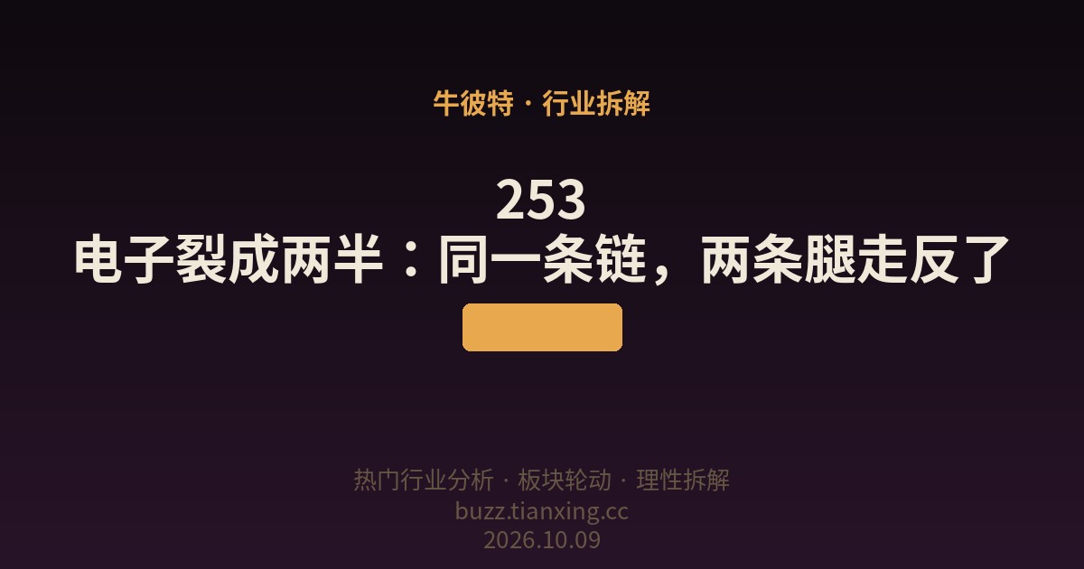 253 电子裂成两半：同一条链，两条腿走反了