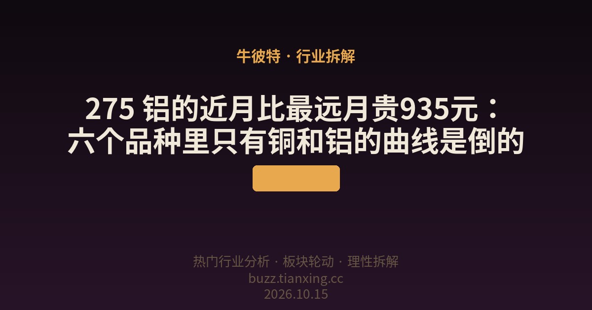 275 铝的近月比最远月贵935元:六个品种里只有铜和铝的曲线是倒的