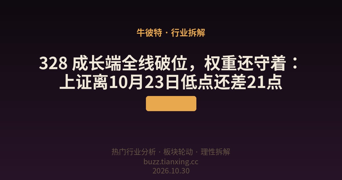 328 成长端全线破位，权重还守着：上证离10月23日低点还差21点